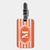 Dicke Monogramm mit Orange Streifen Gepäckanhänger (Vorderseite vertikal)
