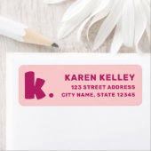 Dicke monogramm rosa burgundy-Rücksendeadresse (Insitu)