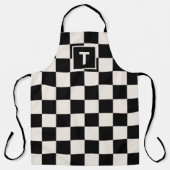 Dicke Monogramm Schwarze Creme Prüfmuster Schürze (Vorderseite)