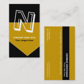 Dicke, monogramm schwarze Gold-Visitenkarten Visitenkarte (Vorne/Hinten)