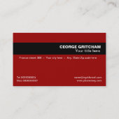 Dicke, monogramm schwarze rote Visitenkarten Visitenkarte (Rückseite)