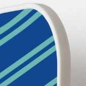 Dicke Monogramm und Name, Aquamarine Linien auf De Pickleball Schläger (Linke Seite)