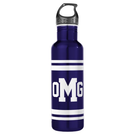 Dicke Monogramm Wasser Flasche Trinkflasche (Vorderseite)