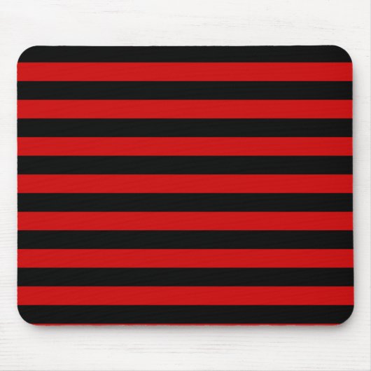 Dicke Muster aus schwarzen und roten Streifen Mousepad (Vorne)