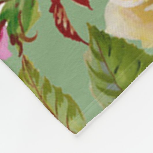 Dicke Muster Rot Gelb Rosa Rosen und Folies Fleecedecke (Ecke)