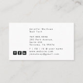 Dicke Nail Tech Tarot Card Black Business Card Visitenkarte (Rückseite)