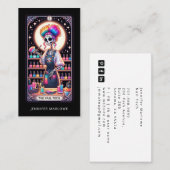 Dicke Nail Tech Tarot Card Black Business Card Visitenkarte (Vorne/Hinten)