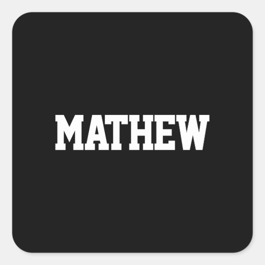 Dicke Namen schwarz & weiß Quadratischer Aufkleber (Vorderseite)