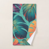 Dicke Neon Monstera Vibrana tropisches Leaf-Muster Badhandtuch Set (Handtuch)