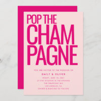 Dicke Neon Pink Pop der Champagne Moderne Hochzeit