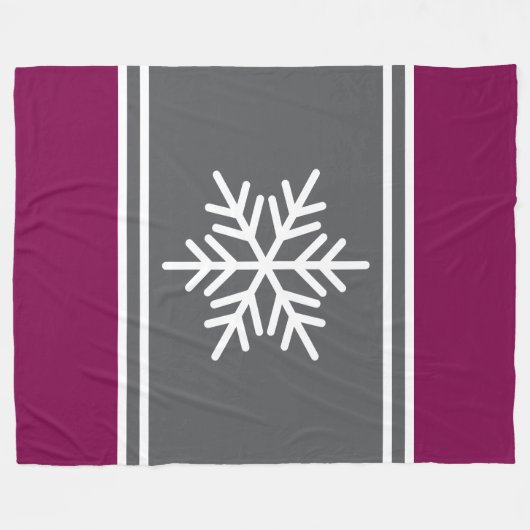 Dicke nordische Schneeflocke Burgund Grau Weiße St Fleecedecke (Vorderseite (Horizontal))
