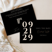 Dicke Nummerntypografie Moderner B&W QR Code Einladung