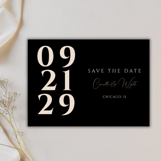 Dicke Nummerntypografie Moderner B&W QR Code Einladung