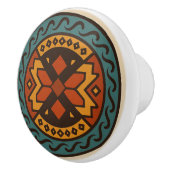 Dicke Oaxacan Zapotec Weave Pattern Keramik Knob Keramikknauf (Rechts)