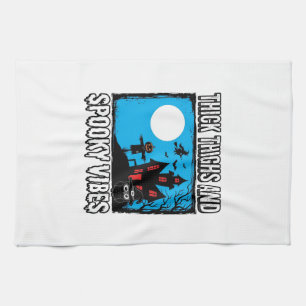 Dicke Oberschenkel Gruselige Vibes Halloween-Shirt Geschirrtuch