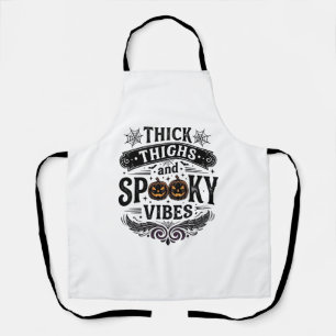 Dicke Oberschenkel Gruselige Vibes Halloween-Shirt Schürze