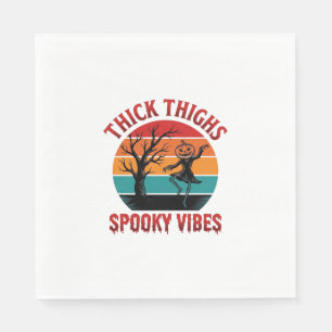 Dicke Oberschenkel Gruselige Vibes Halloween-Shirt Serviette