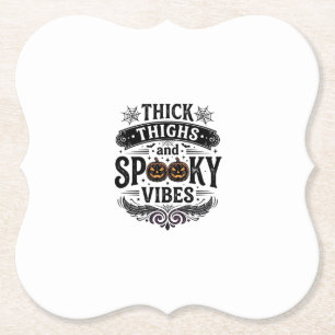 Dicke Oberschenkel Gruselige Vibes Halloween-Shirt Untersetzer