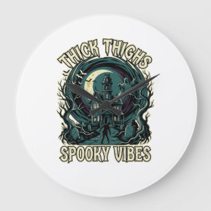 Dicke Oberschenkel Gruselige Vibes Halloween Spukh Große Wanduhr