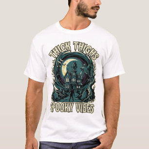 Dicke Oberschenkel Gruselige Vibes Halloween Spukh T-Shirt