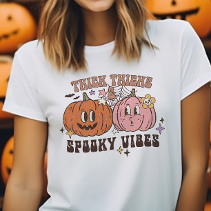 Dicke Oberschenkel & Gruselige Vibes Retro Hallowe Tri-Blend Shirt