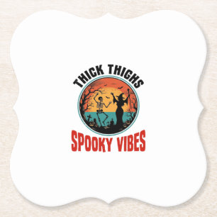 Dicke Oberschenkel Gruselige Vibes Vintage Hallowe Untersetzer