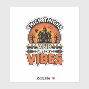 Dicke Oberschenkel Hexen-Vibes Halloween-Shirt-Des Aufkleber