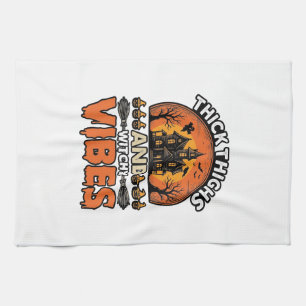 Dicke Oberschenkel Hexen-Vibes Halloween-Shirt-Des Geschirrtuch