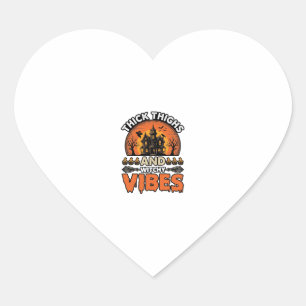 Dicke Oberschenkel Hexen-Vibes Halloween-Shirt-Des Herz-Aufkleber