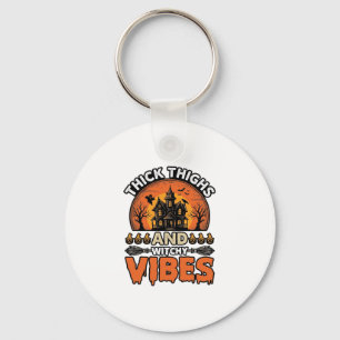 Dicke Oberschenkel Hexen-Vibes Halloween-Shirt-Des Schlüsselanhänger