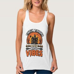 Dicke Oberschenkel Hexen-Vibes Halloween-Shirt-Des Tank Top