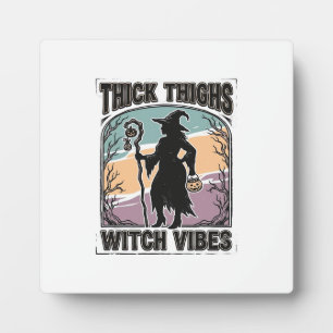 Dicke Oberschenkel Hexen Vibes Vintage Halloween T Fotoplatte