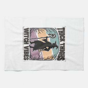 Dicke Oberschenkel Hexen Vibes Vintage Halloween T Geschirrtuch
