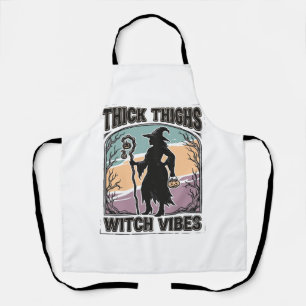 Dicke Oberschenkel Hexen Vibes Vintage Halloween T Schürze
