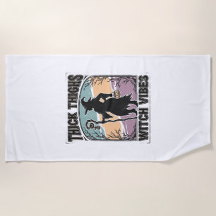 Dicke Oberschenkel Hexen Vibes Vintage Halloween T Strandtuch
