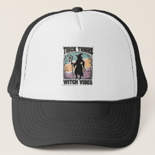 Dicke Oberschenkel Hexen Vibes Vintage Halloween T Truckerkappe
