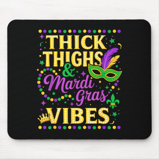 Dicke Oberschenkel Mardi Gras Stimmung Fleur De Li Mousepad (Vorne)