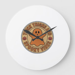 Dicke Oberschenkel und Gruselige Vibes Geist Hallo Große Wanduhr