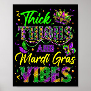 Dicke Oberschenkel Und Mardi Gras Stimmung Masken  Poster