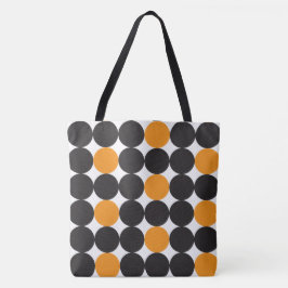 Dicke Orange Black Dots Geometrisches Muster Tasche