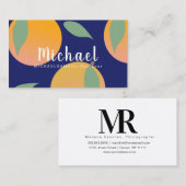 Dicke Orange Blue Frucht Muster Visitenkarte (Vorne/Hinten)