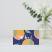 Dicke Orange Blue Frucht Muster Visitenkarte (Stehend Vorderseite)