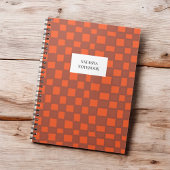Dicke Orange Brown Checkerboard-MusterNotebook Notizblock