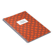 Dicke Orange Brown Checkerboard-MusterNotebook Notizblock (Rechte Seite)