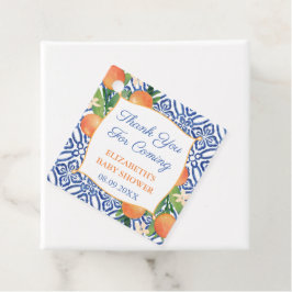 Dicke Orange Citrus Blue Tile Bridal oder Babydusc Geschenkanhänger