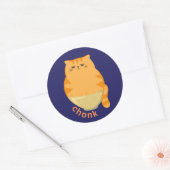 Dicke Orange Katze Runder Aufkleber (Umschlag)
