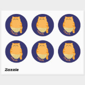 Dicke Orange Katze Runder Aufkleber (Blatt)