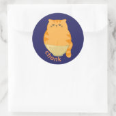 Dicke Orange Katze Runder Aufkleber (Tasche)