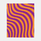 Dicke Orange Lila Zebra Stripe Lebender Frühling Fleecedecke (Vorderseite)