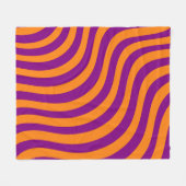 Dicke Orange Lila Zebra Stripe Lebender Frühling Fleecedecke (Vorderseite (Horizontal))